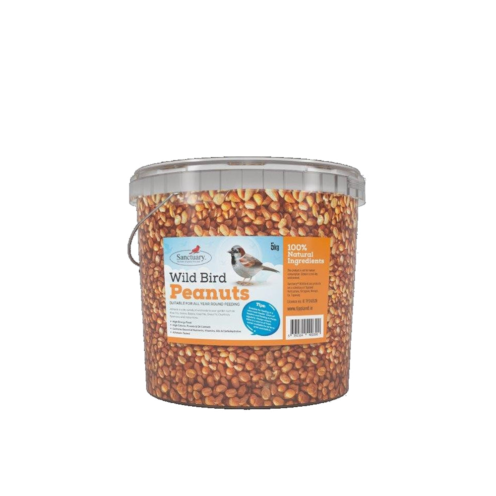 Sanctuary Wild Bird Peanut Feed Tub | 5kg, Lidded with Carry Handle