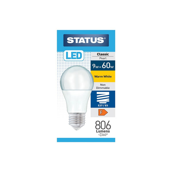 Status Warm White LED 60W GLS ES Bulb | Energy-Efficient, Non-Dimmable