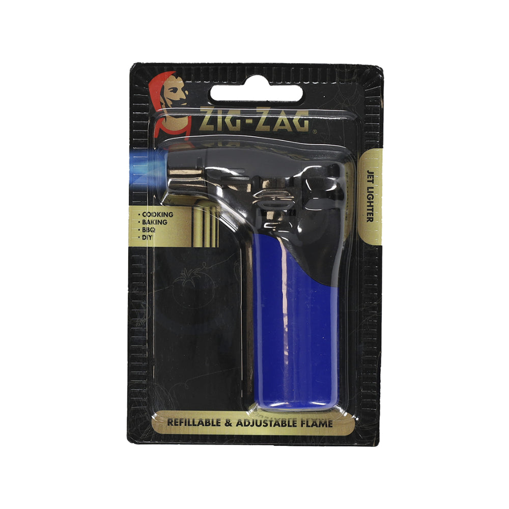 Zig-Zag Refillable Jet Lighter | Adjustable Flame, Blue and Black