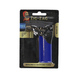 Zig-Zag Refillable Jet Lighter | Adjustable Flame, Blue and Black