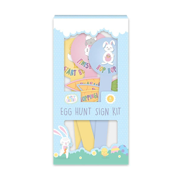 Hoppy Easter Vibrant Easter Egg Hunt Sign Kit | Durable Outdoor Use | Pack of 6