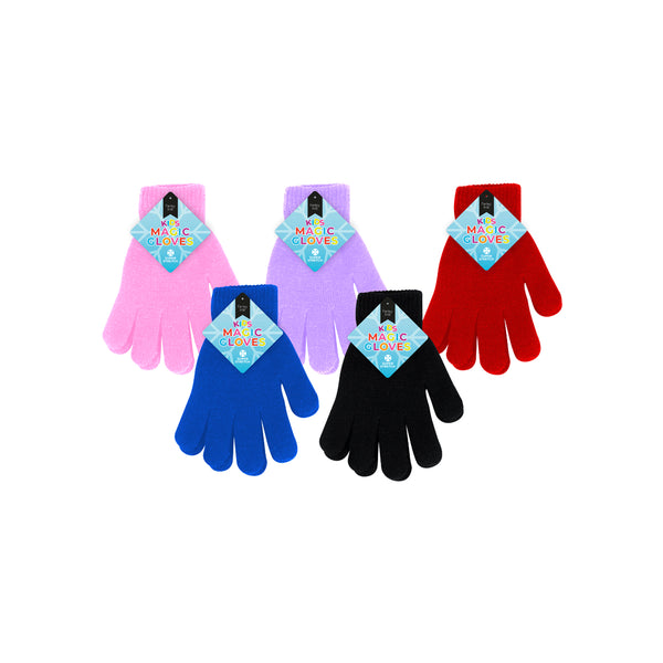 Farley Mill Kids Plain Magic Gloves | Stretch Knit, Assorted Colours