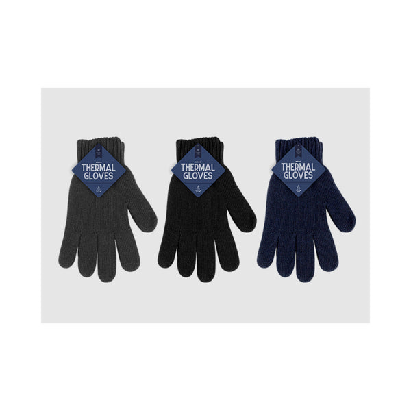 Farley Mill Men's Thermal Gloves | Stretch Knit, Ribbed Cuff, Full Finger