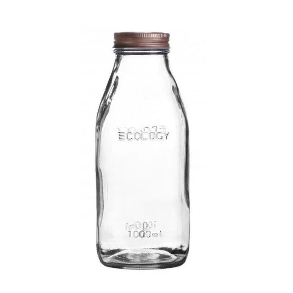 Urban Living Glass Bottle with Copper Lid | 1L