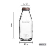 Urban Living Glass Bottle with Copper Lid | 1L