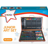 Create Junior Wooden Art Box Set | 80 Pieces, Ages 5+, Carry Case