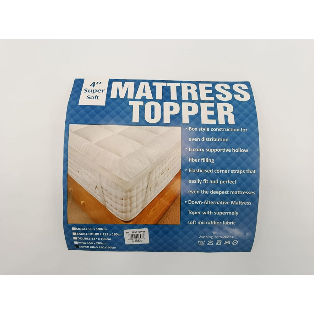 Super Soft 4 Inch Mattress Topper | 4 Inch Deep, Super King Size
