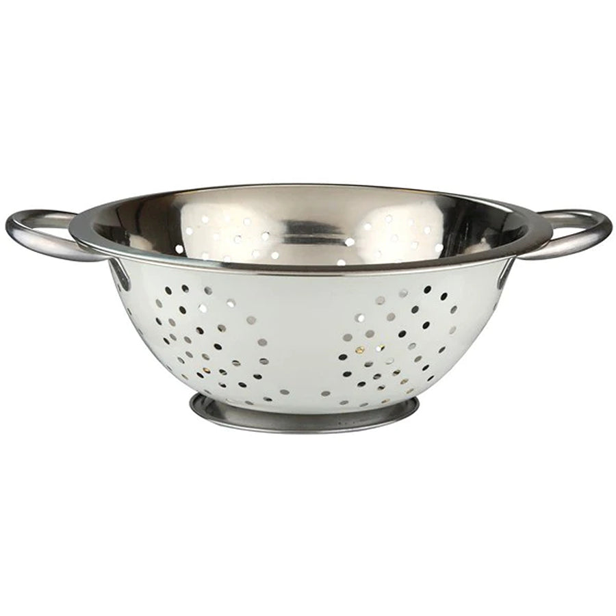 Apollo Cream Stainless Steel Colander - Side Handles - Pedestal Base