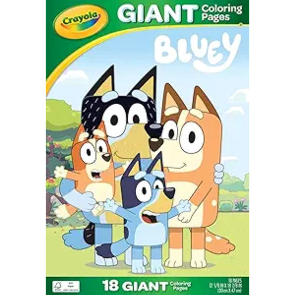 Bluey Giant Colouring Pages Set - 18 Oversized Sheets - Crayola Surface