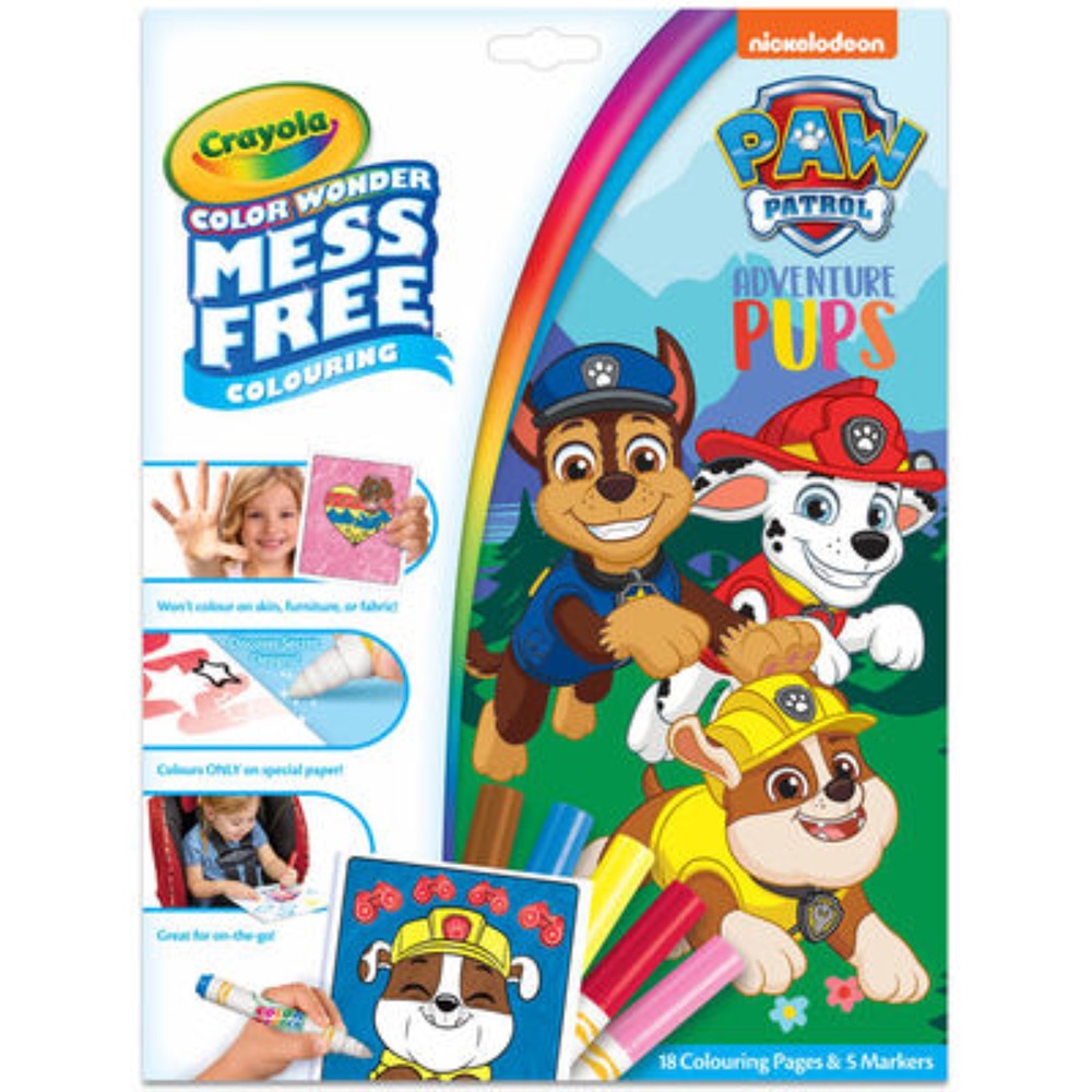 Paw Patrol Adventure Colour Wonder Colouring Set | 18 Pages, 5 Markers, Mess-Free