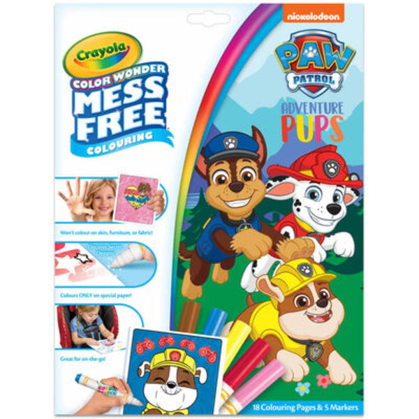 Paw Patrol Adventure Colour Wonder Colouring Set | 18 Pages, 5 Markers, Mess-Free
