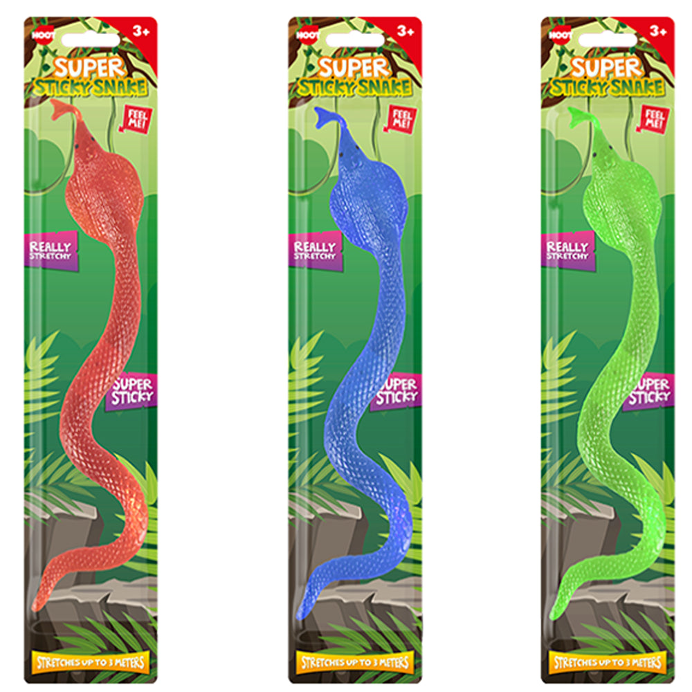 Hoot Super Sticky Snake Toy | Assorted Colours | Age 3+