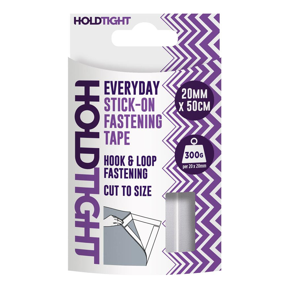 HOLDTIGHT Everyday Stick on Fastening Tape Hook &amp; Loop Fastening | 20mm x 50cm