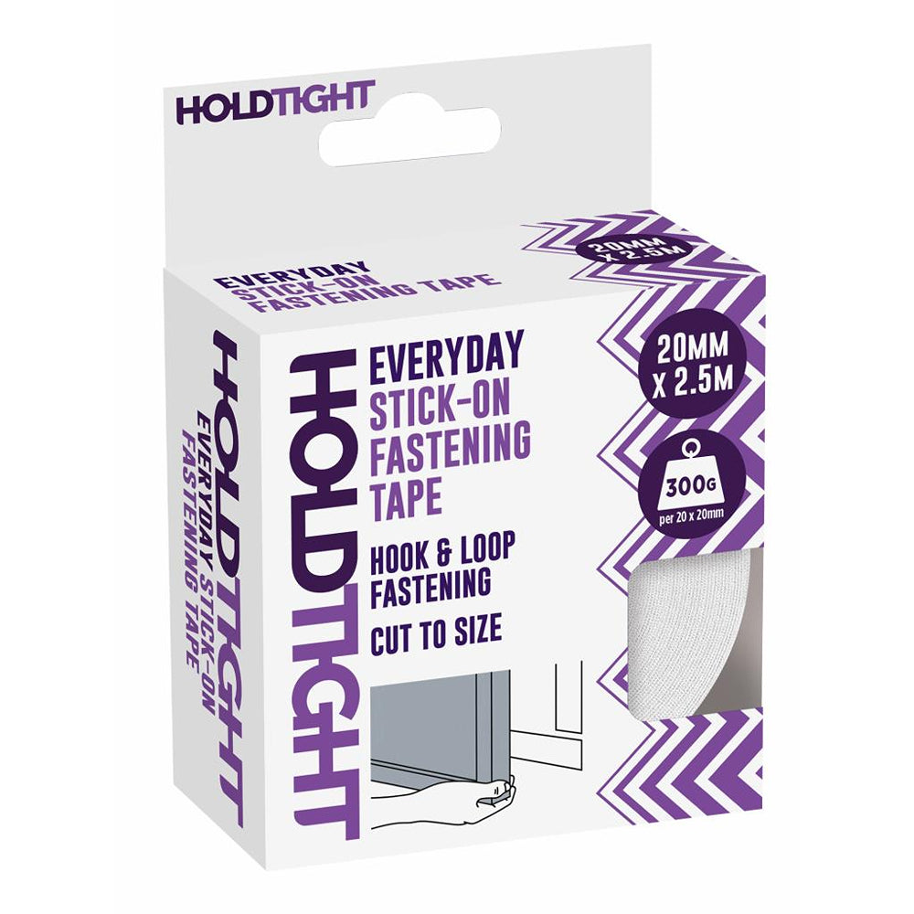 HOLDTIGHT Everyday Stick on Fastening Tape Hook &amp; Loop Fastening | 20mm x 2.5m