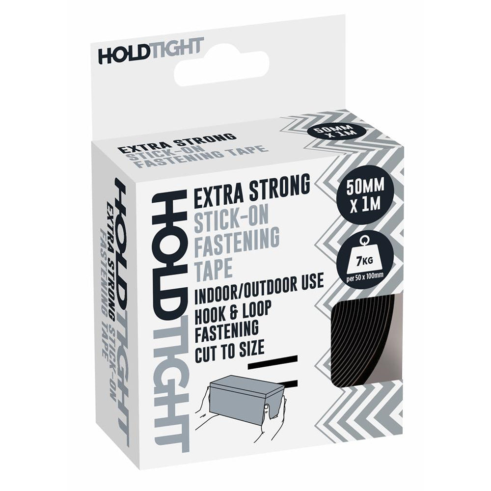 HOLDTIGHT Extra Strong Stick on Fastening Tape Indoor &amp; Outdoor Use | 50mm x 1m