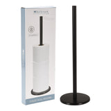 Freestanding Matte Black Stainless Steel Toilet Roll Holder | 45cm