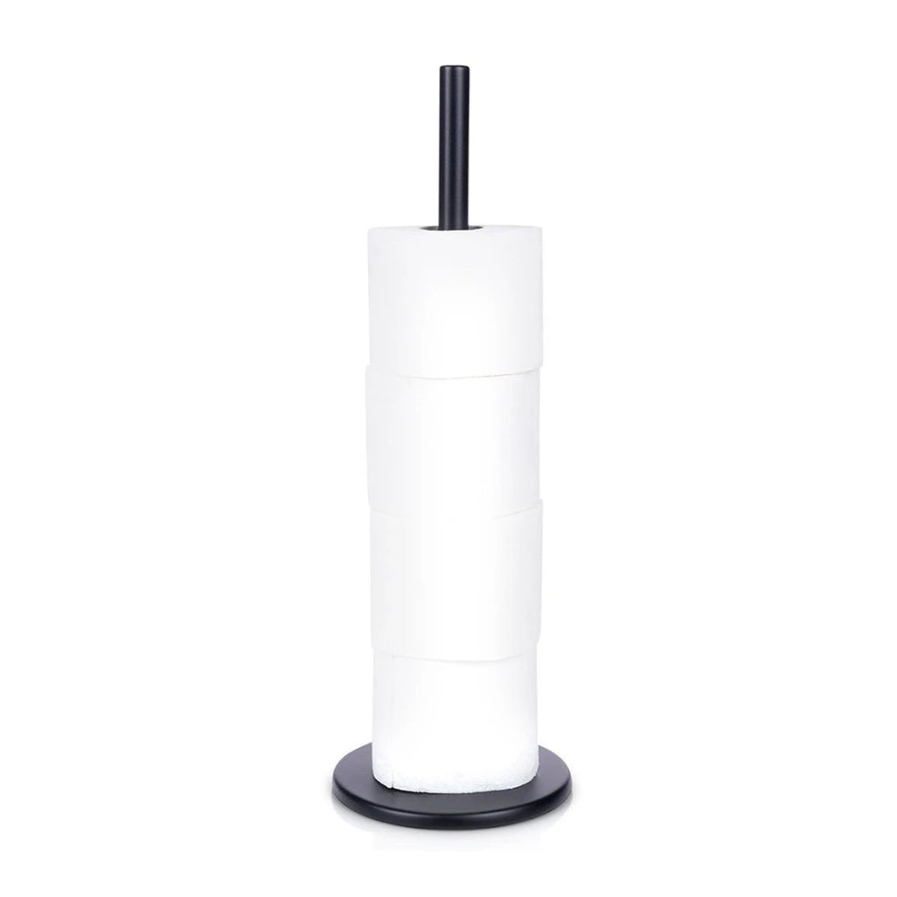Freestanding Matte Black Stainless Steel Toilet Roll Holder | 45cm