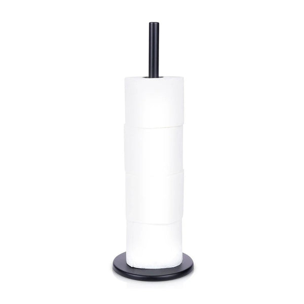 Freestanding Matte Black Stainless Steel Toilet Roll Holder | 45cm