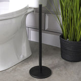 Freestanding Matte Black Stainless Steel Toilet Roll Holder | 45cm