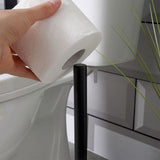 Freestanding Matte Black Stainless Steel Toilet Roll Holder | 45cm