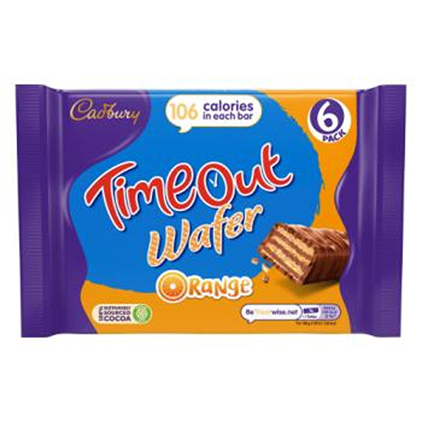 Cadbury's Time Out Orange Wafer Chocolate Bar | Pack of 6