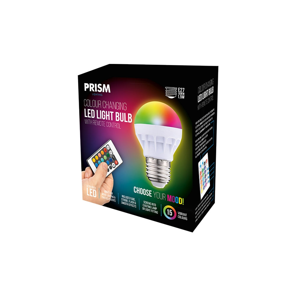 Prism Colour Changing LED RC E27 Bulb with Remote Control
