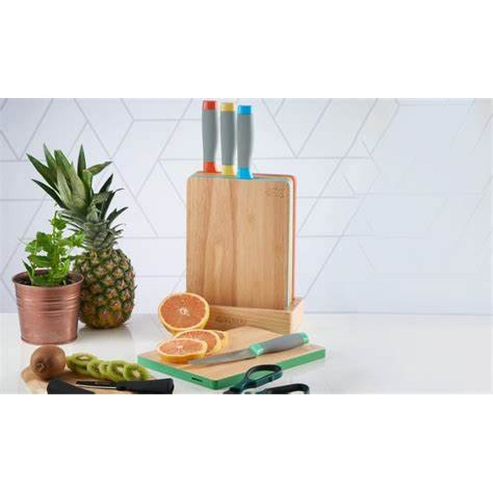 Viners Assure Colour Code Knife, Peeler & Board Set