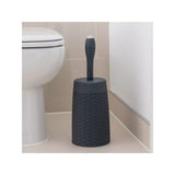 Addis Charcoal Toilet Brush and Rattan Effect Holder | Dark Grey