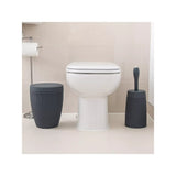 Addis Charcoal Toilet Brush and Rattan Effect Holder | Dark Grey