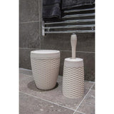 Addis Calico Rattan-Effect Swing-Top Bath Bin | Cream, Compact Round