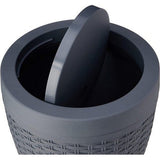 Addis Charcoal Rattan-Effect Bath Bin | Covered Lid, Compact Round