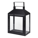 Black Metal Decorative Lantern Set of 3 | Glass Panels, Carry Handle