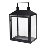 Black Metal Decorative Lantern Set of 3 | Glass Panels, Carry Handle
