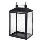 Black Metal Decorative Lantern Set of 3 | Glass Panels, Carry Handle