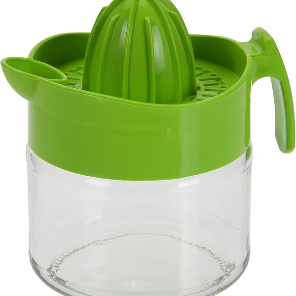 Glass Manual Citrus Fruit Juicer with Jar | 300ml, Assorted Colours