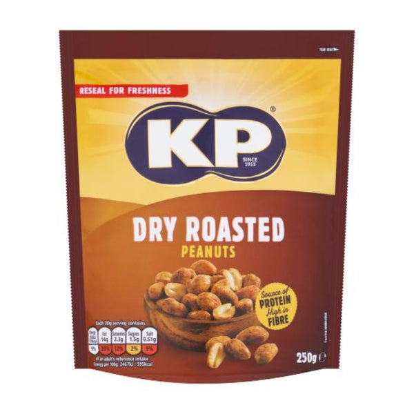 KP Dry Roasted Peanuts Savoury Snack - 250g Resealable Pouch