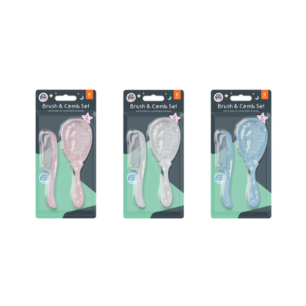Brush and Comb Set Baby Grooming | Soft Bristles, Cushioned Head, 0+ Months