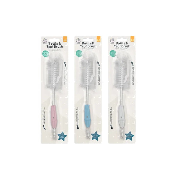 2-in-1 Baby Bottle and Teat Cleaning Brush | Flexible Head, Assorted Colours