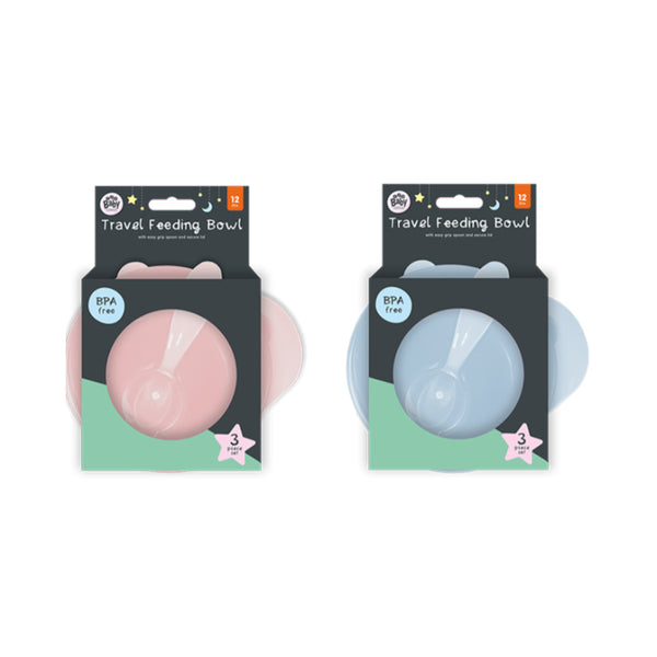 Travel Bowl and Spoon Baby Feeding Set | BPA-Free, Snap-On Lid, 12 Months+