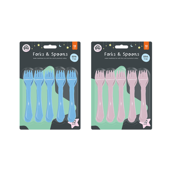 Fork and Spoon Set Toddler Cutlery | Pack of 10, BPA-Free, 12 Months+
