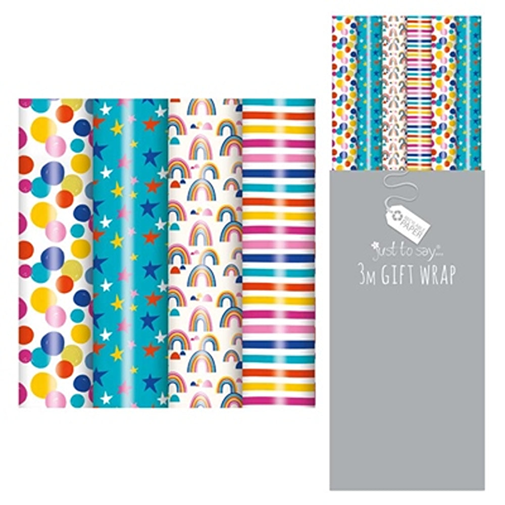 Tallon Gift Wrap with Assorted Fun &amp; Bright Designs | 3m