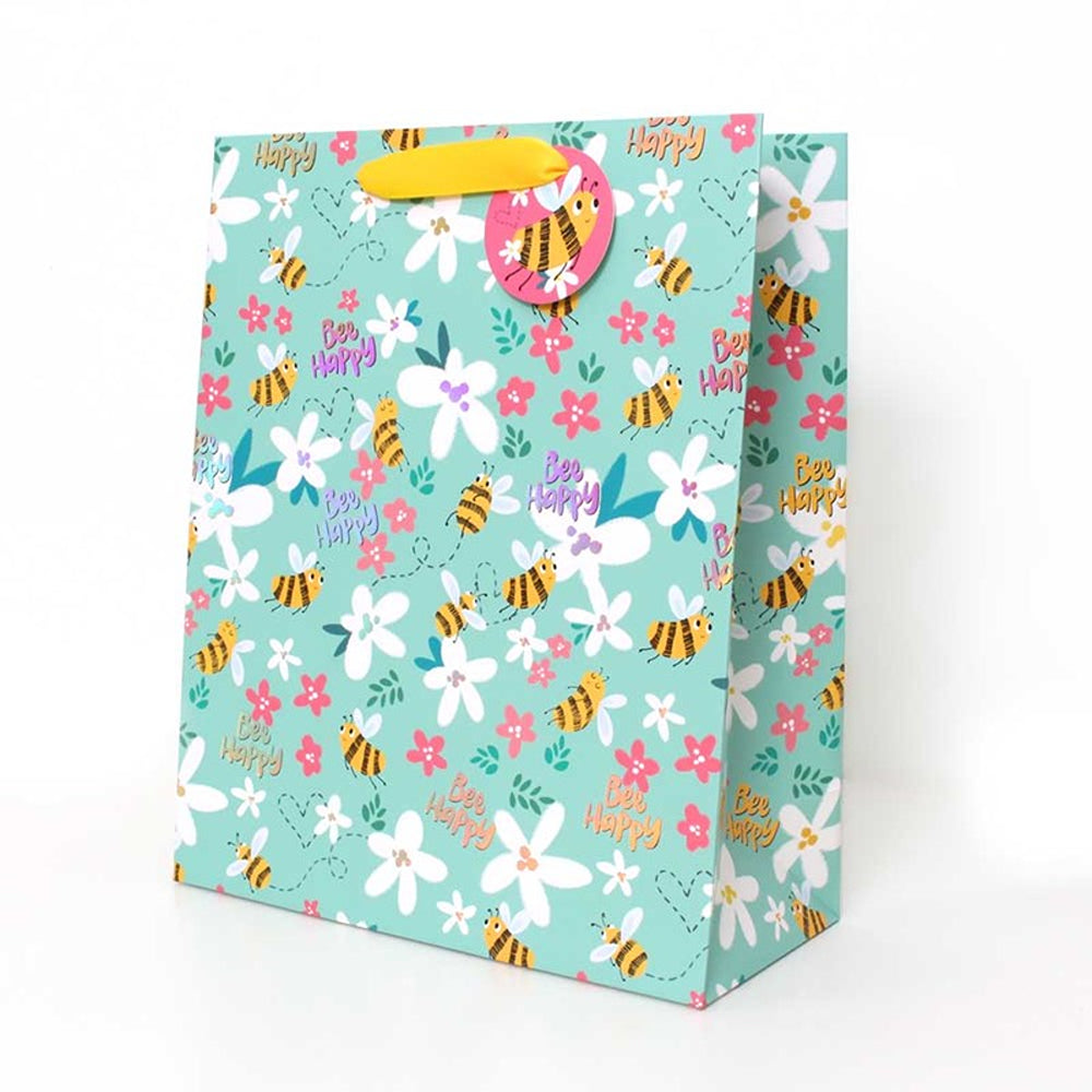 Tallon Bee Design Gift Bag with Matching Gift Tag