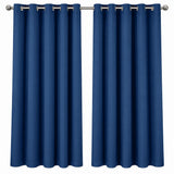 Cali Blackout Eyelet Curtains - Navy - 66x54