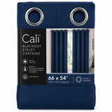 Cali Blackout Eyelet Curtains - Navy - 66x54 - view 2
