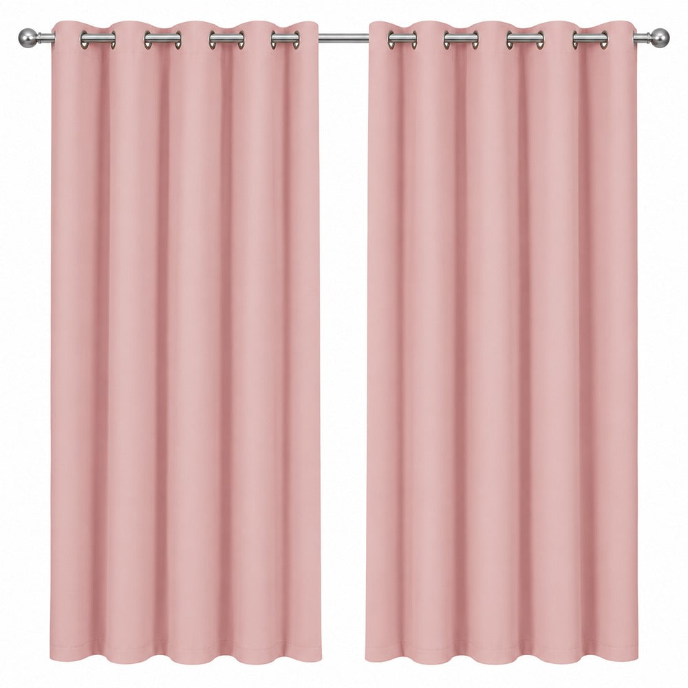 Cali Blackout Eyelet Curtains - Blush - 90x90