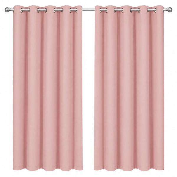 Cali Blackout Eyelet Curtains - Blush - 90x90