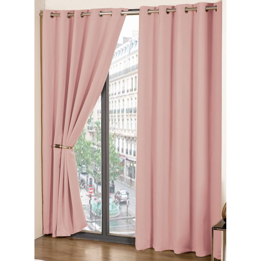 Cali Blackout Eyelet Curtains - Blush - 90x90 - view 1