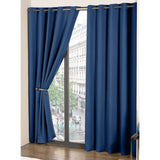 Cali Blackout Eyelet Curtains - Navy - 90x90 - view 1