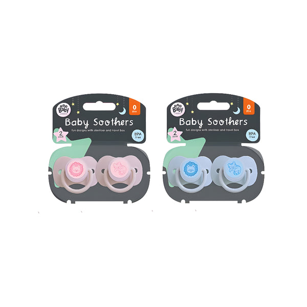 Soothers with Travel Steriliser and Storage Box Pack of 2 | BPA-Free, From Birth