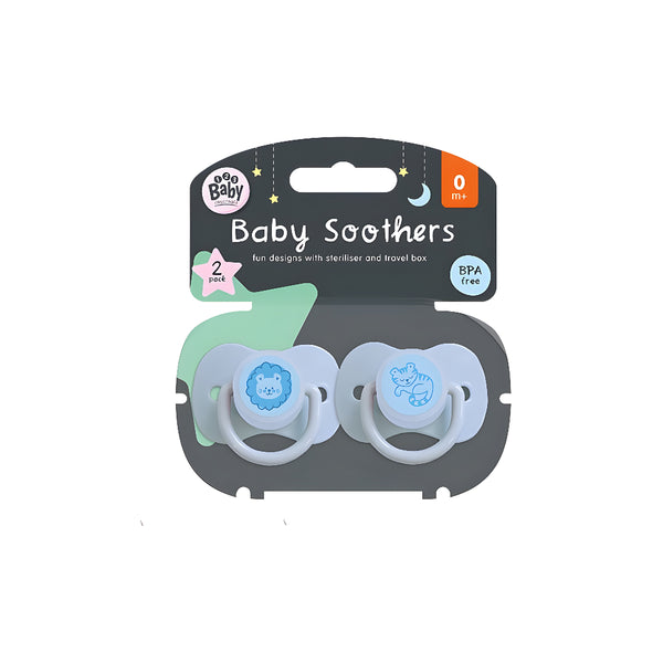 Soothers with Travel Steriliser and Storage Box Pack of 2 | BPA-Free, From Birth